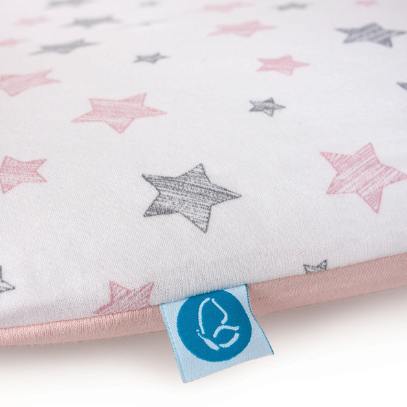 CEBA Poťah na mäkkú prebaľovaciu podložku 50 x 70 Grey Stars + Pink Stars 2ks