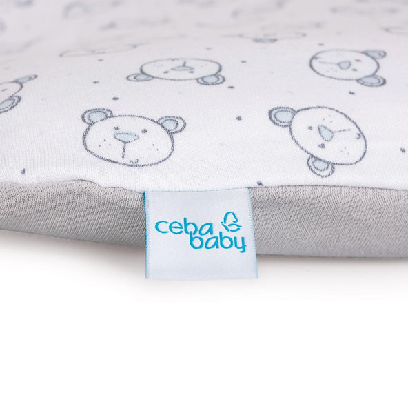 CEBA Poťah na prebaľovaciu podložku mäkkú 2ks Blue, Teddy Bear+Light grey, Teddy Bear
