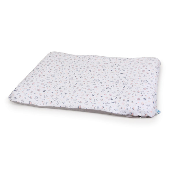 CEBA Poťah na prebaľovaciu podložku mäkkú 2ks Candy Pink, Bird World+Light grey, Bird World