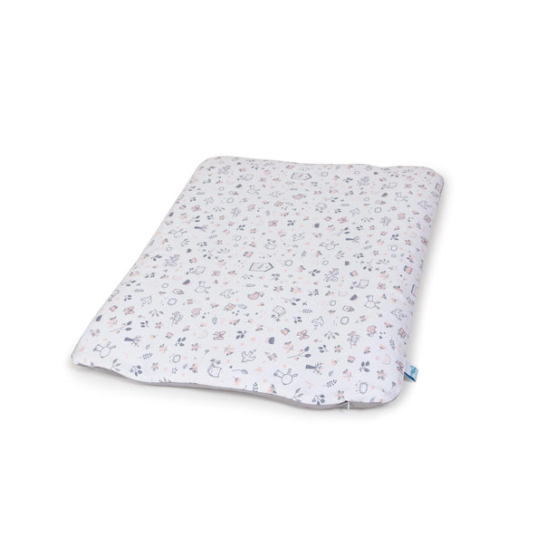 CEBA Poťah na prebaľovaciu podložku mäkkú 2ks Candy Pink, Bird World + Light Grey, Bird World