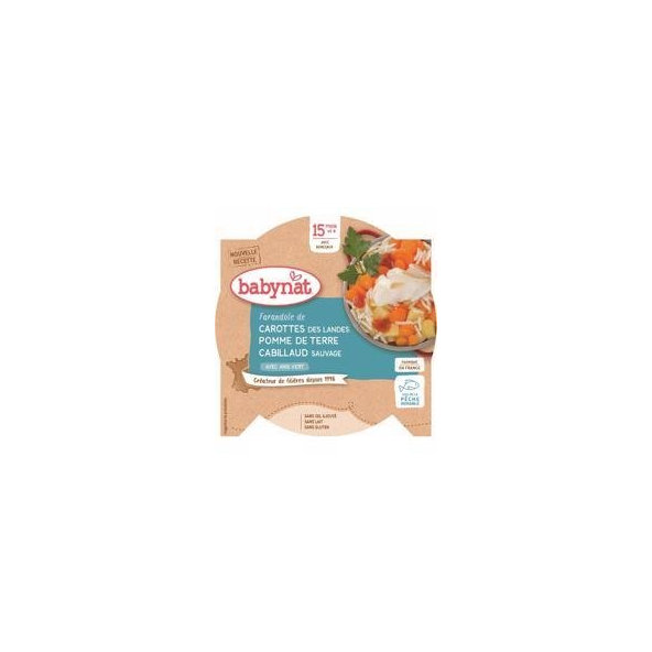 BABYBIO Menu mrkva a zemiaky s treskou (260 g)