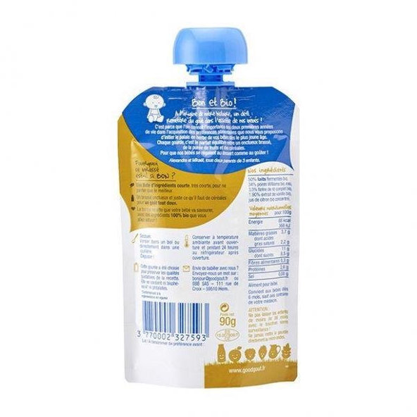 GOOD GOUT BIO Jogurt, hruška a vanilka 90 g – ovocný príkrm