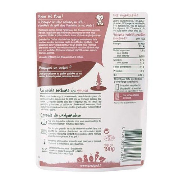 GOOD GOUT BIO Ratatouille s quinou 190 g