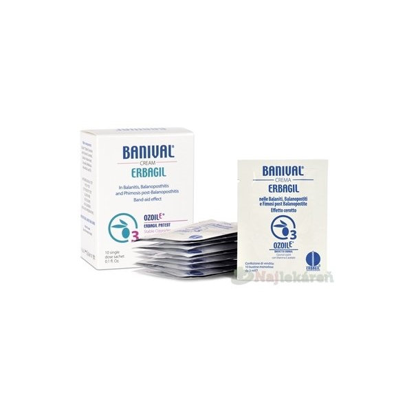 BANIVAL krém (na balanopostitidy, OzoilE) vrecká 10x3ml (30 ml)
