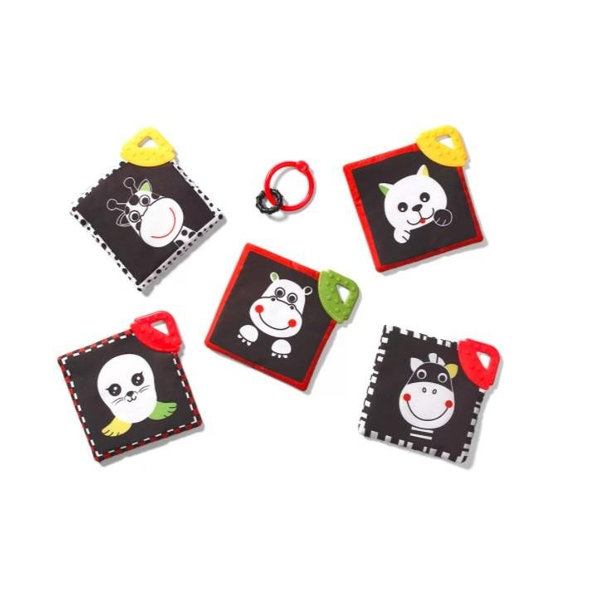 BABYONO Knižka edukačná zvieratká s hryzačkami