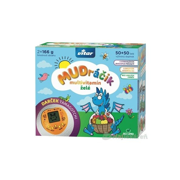 VITAR MUDráčik multivitamín želé + darček zmes príchutí 2x50 ks