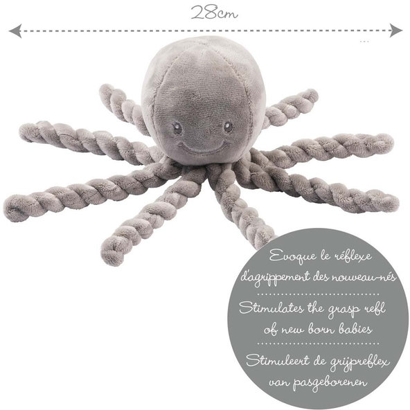 NATTOU Prvá hračka pre bábätka chobotnička PIU PIU Lapidou grey 0m+