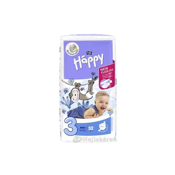 bella HAPPY 3 MIDI detské plienky (5-9 kg) 52 ks