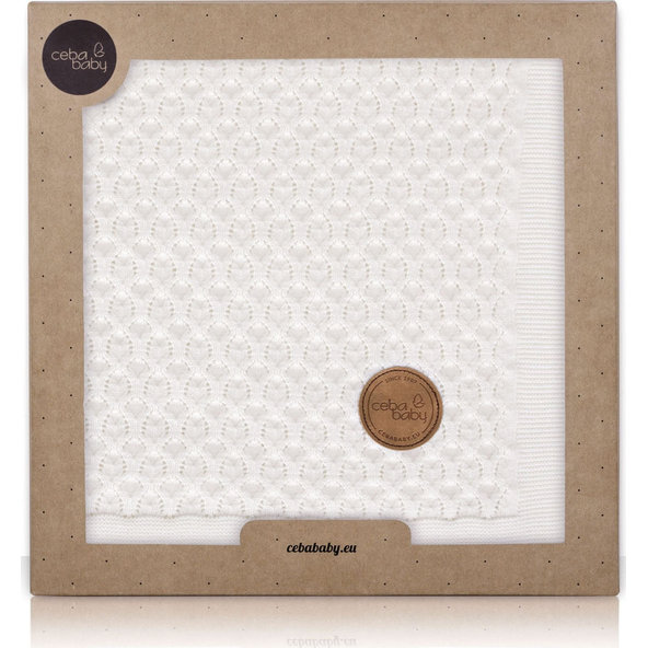 CEBA Deka pletená v darčekovom balení 90x 90 krémové vlny