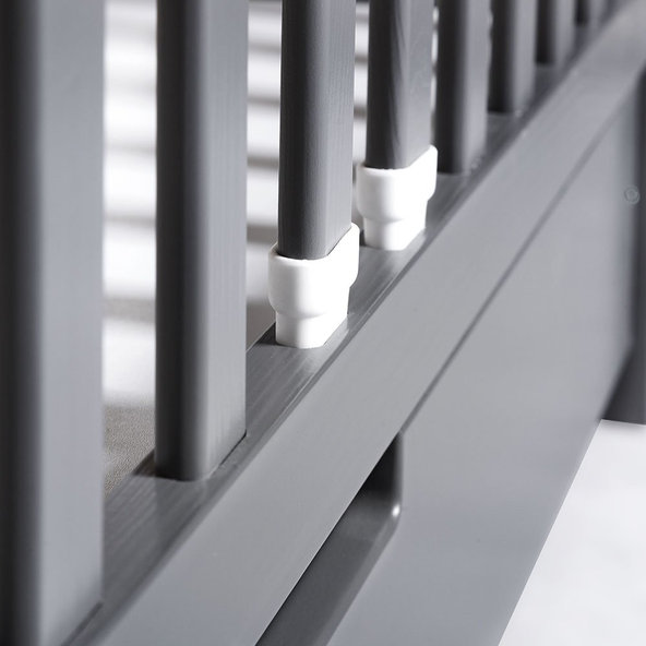 KLUPS Postieľka detská so zábranou a šuplíkom Iwo šedá 120x60 cm