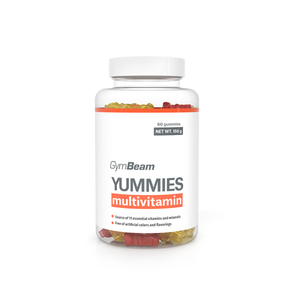 Multivitamín Yummies - GymBeam, príchuť pomaranč citrón čerešňa, 60cps