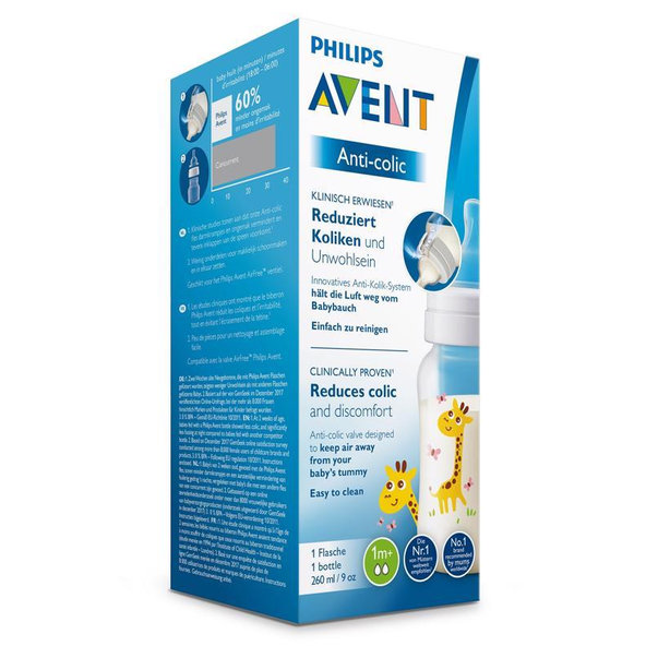 Philips AVENT Fľaša 260 ml Antikolik žirafa