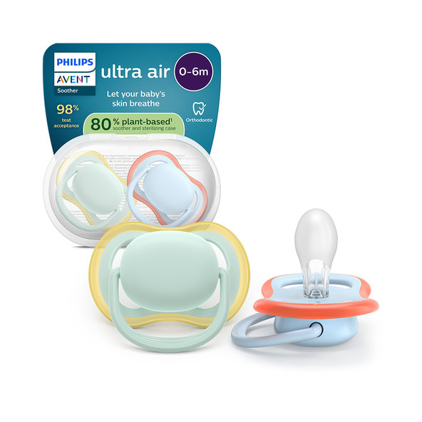 Philips AVENT Cumlík Ultra air 0-6 m modrý/zelený 2ks