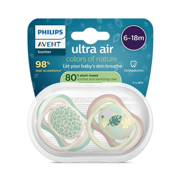 Philips AVENT Cumlík Ultra air s obrázkom 6-18 m neutral 2ks