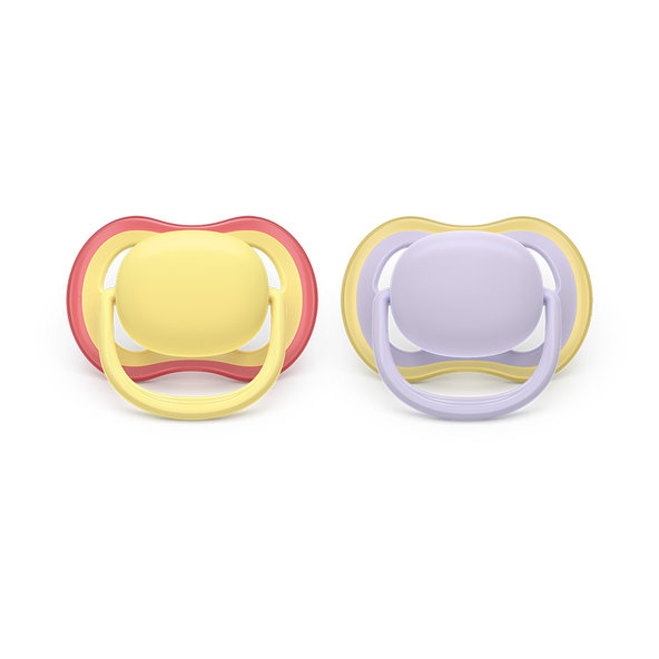 Philips AVENT Cumlík Ultra air 0-6 m fialový/žltý 2ks