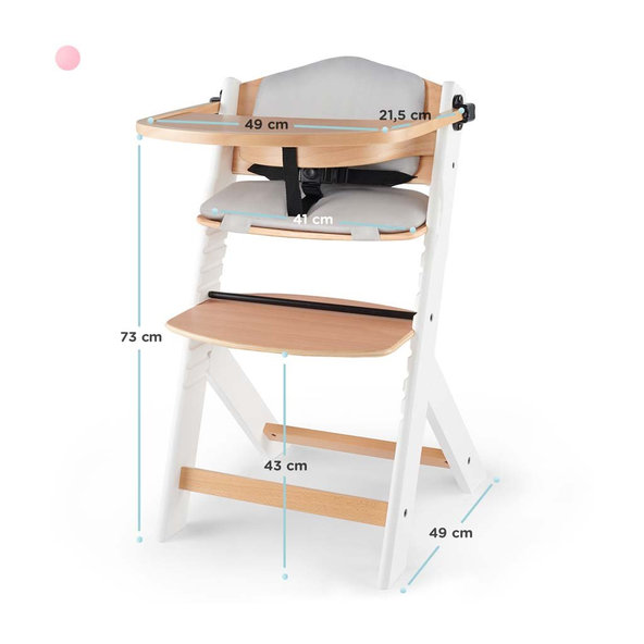 KINDERKRAFT Stolička jedálenská Enock s vložkou White