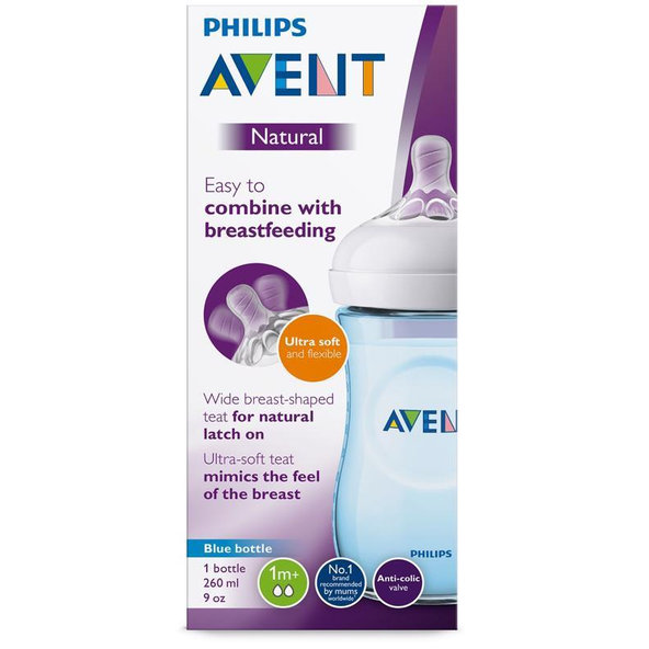 Philips AVENT Fľaša 260 ml Natural modrá