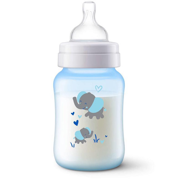 Philips AVENT Fľaša 260 ml Antikolik modrá slon
