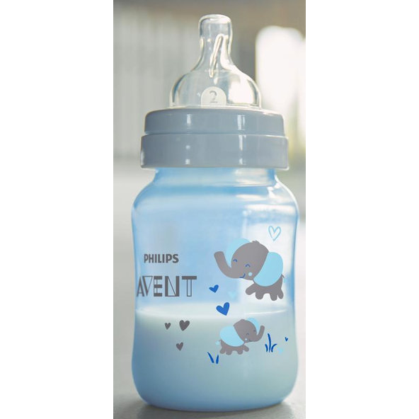 Philips AVENT Fľaša 260 ml Antikolik modrá slon