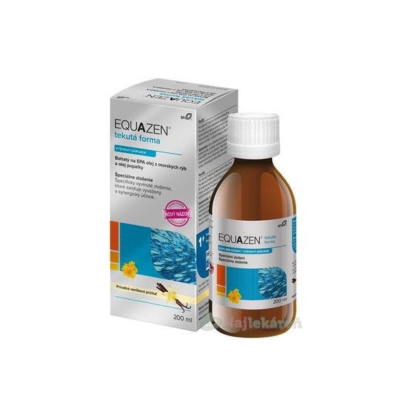 EQUAZEN omega-3 a omega-6 mastné kyseliny vanilková príchuť olej 200 ml