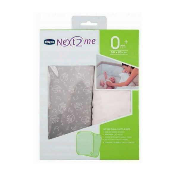 CHICCO Plachta na postieľku Next2Me 2 kusy - Grey fox