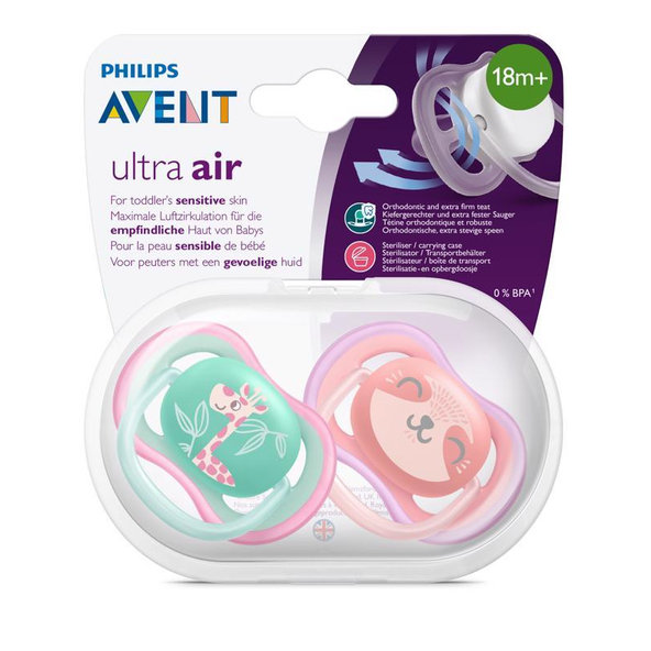 Philips AVENT Cumlík Ultra air 18+m dievča/žirafa 2 ks