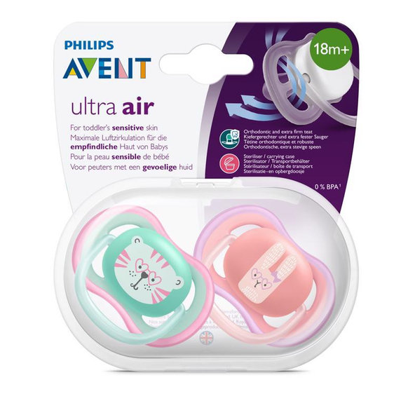 Philips AVENT Cumlík Ultra air 18+m dievča/tiger 2 ks