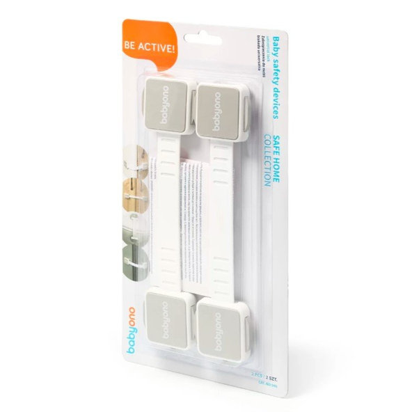 BABYONO Zámky bezpečnostné univerzálne na nábytok, Grey 2 ks