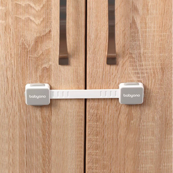 BABYONO Zámky bezpečnostné univerzálne na nábytok, Grey 2 ks