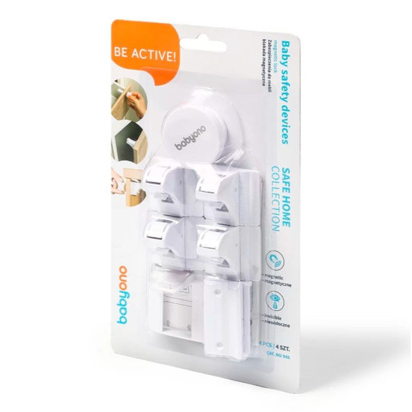 BABYONO Zámky bezpečnostné magnetické White 4 ks