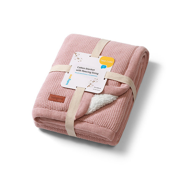 BABYONO Deka bavlnená s fleecovou podšívkou 75 x 100 cm ružová