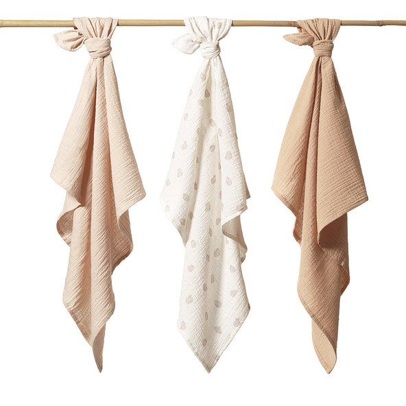 BABYONO Plienky mušelínové Super Soft 3 ks 70 x 70 cm beige