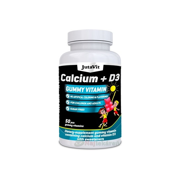 JutaVit Gumkáči Vápnik + vitamín D3 želatínové medvedíky 50 ks