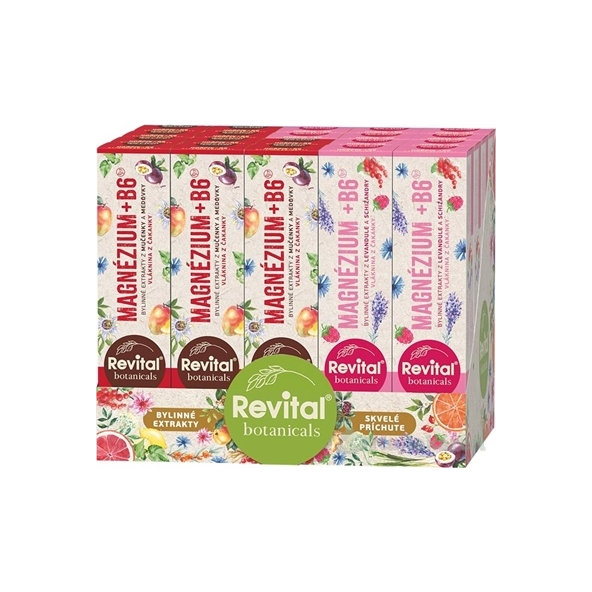 Revital Botanicals Magnézium + B6 šumivé tablety MIX BOX 2 príchute 1 set