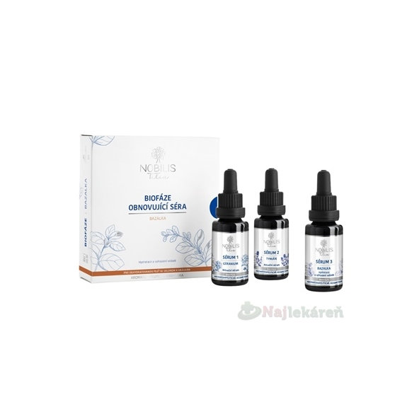 NOBILIS Tilia Biofáza Bazalka Obnovujúce séra BAZALKA geránium, tymián, bazalka 3x20ml