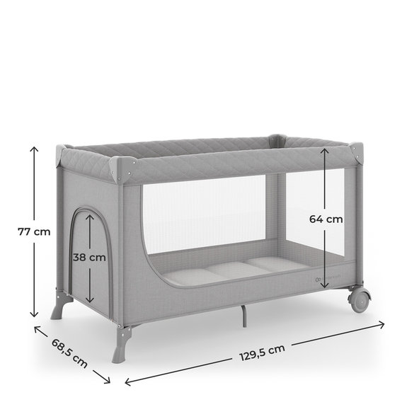 KINDERKRAFT Postieľka cestovná Leody Up Grey