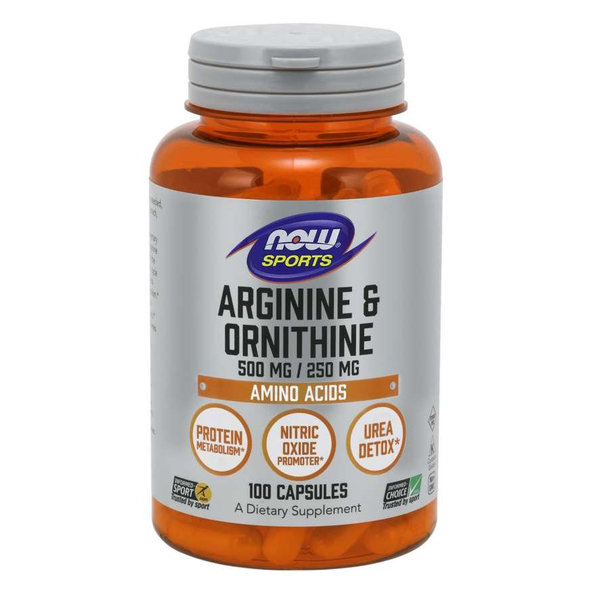 Arginín & Ornitín 500 mg / 250 mg - NOW Foods, 250cps