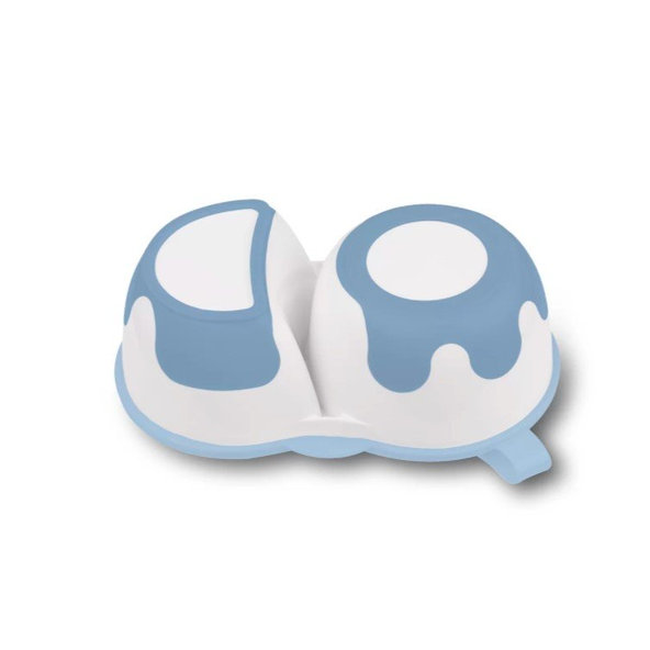 BABYONO Miska 2v1 uzatvárateľná, s lyžičkou 200+150 ml 6 m+ modrá