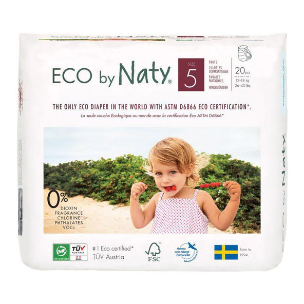 ECO BY NATY 5 Pants, 20 ks (12-18 kg) - nohavičkové plienky