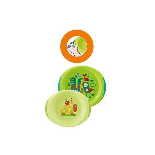 CHICCO Set jedálenský - tanier a miska neutral 12m+