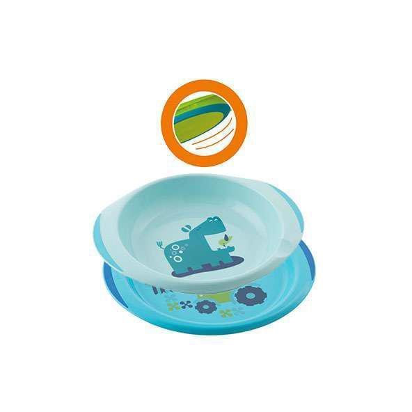 CHICCO Set jedálenský - tanier a miska neutral 12m+