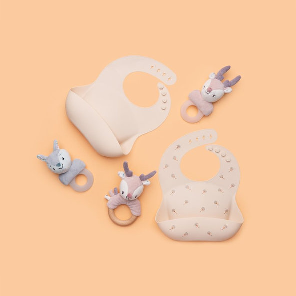 PETITE&MARS Podbradník silikónový Sam Beige