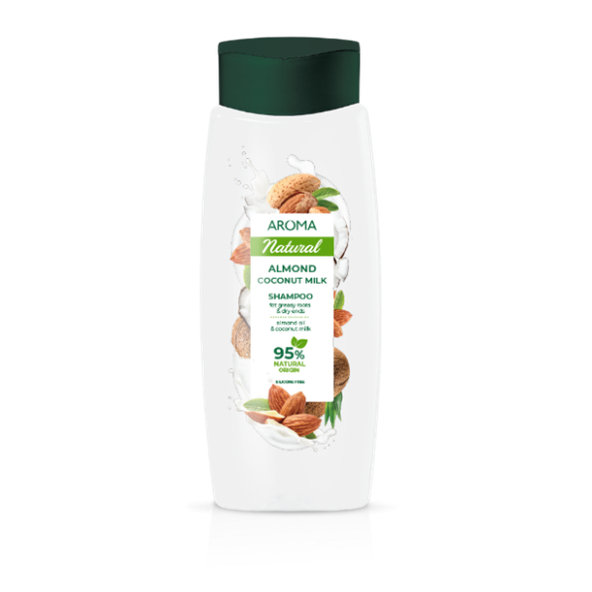 Šampón na mastné korienky a suché konce vlasov Almond & Coconut Milk Aroma 400 ml