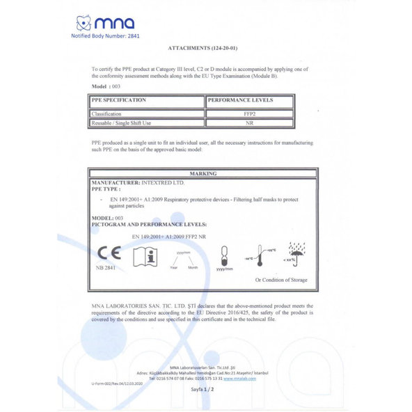 Balenie Respirátor-maska FFP2/N95-1000 ks