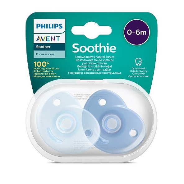 Philips AVENT Cumlík 0-6m Soothie chlapec 2 ks