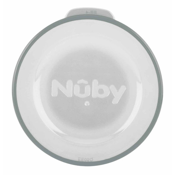 NUBY Hrnček Tritan netečúci s uškami 360°, 6 m+ svetlo sivý