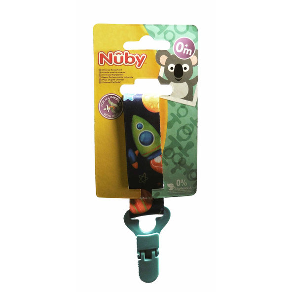 NUBY Klip na cumlík 0m+, modrý