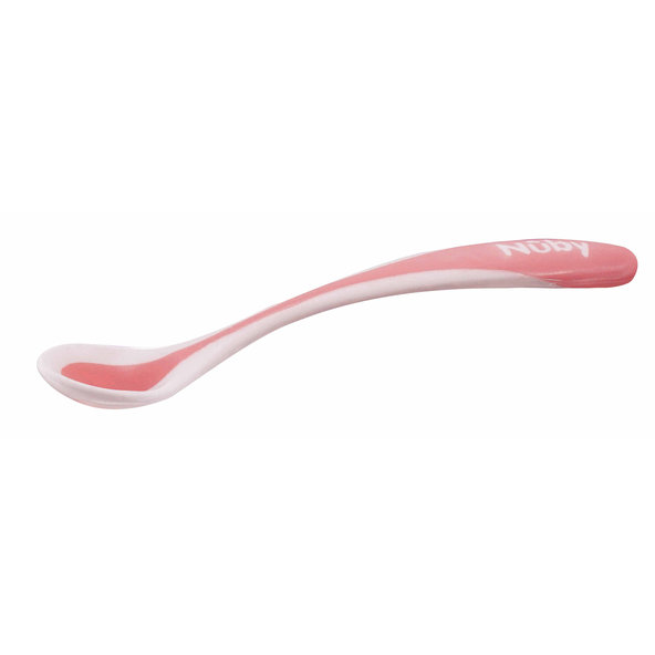 NUBY Lyžička kŕmiaca termo 2 ks, 3 m+ červená