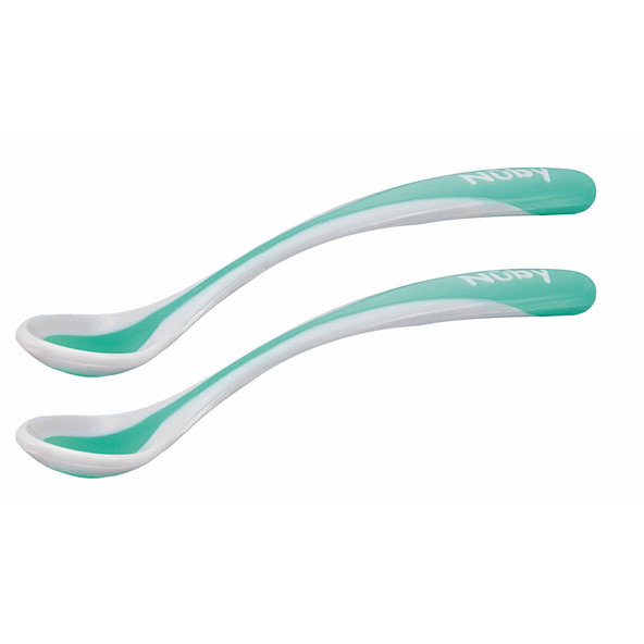 NUBY Lyžička kŕmiaca termo 2 ks, 3 m+, zelená
