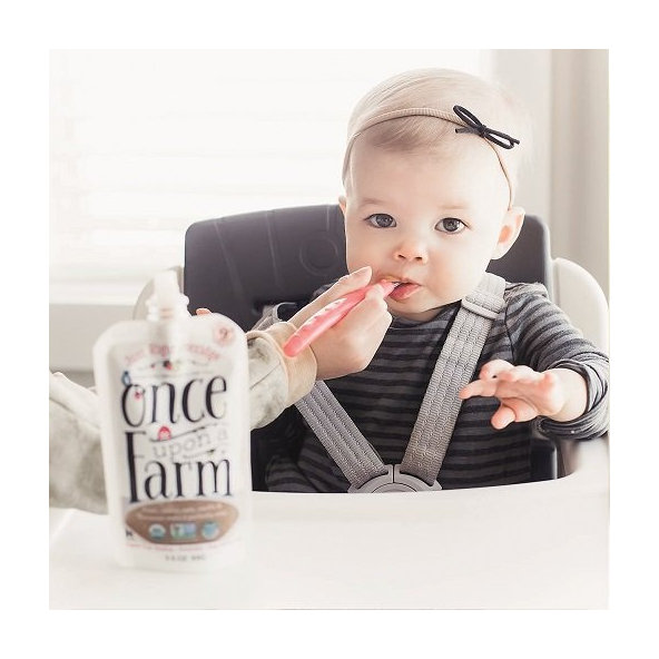 NUBY Lyžička silikónová s puzdrom 3 m+, červená